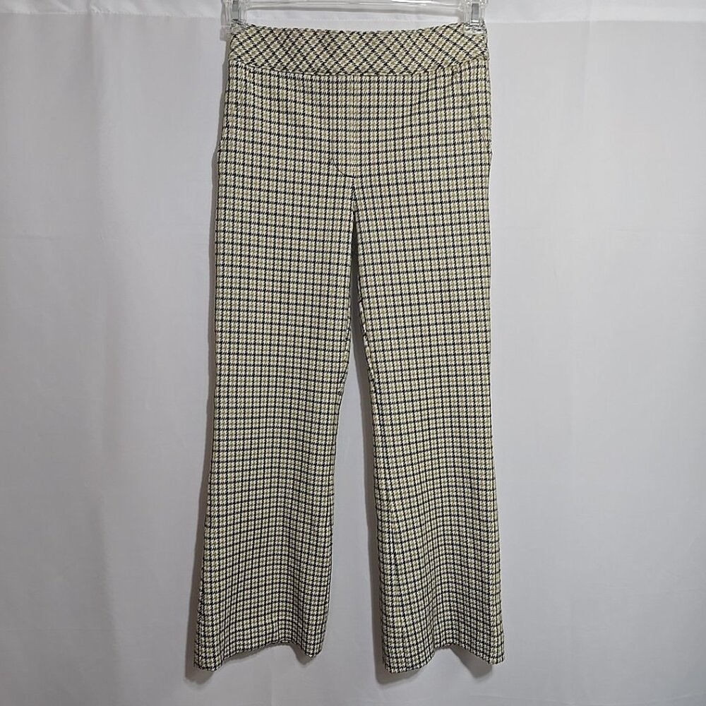 Spanx The Perfect Kick Flare Womens Size Small Dijon Houndstooth Jacquard